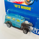 1995 Hot Wheels 40s Woodie Ford 217 turquesa 7SP base ZAMAC