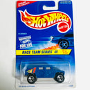 1997 Hot Wheels Race Team Series III Hummer Humvee azul SB base ZAMAC