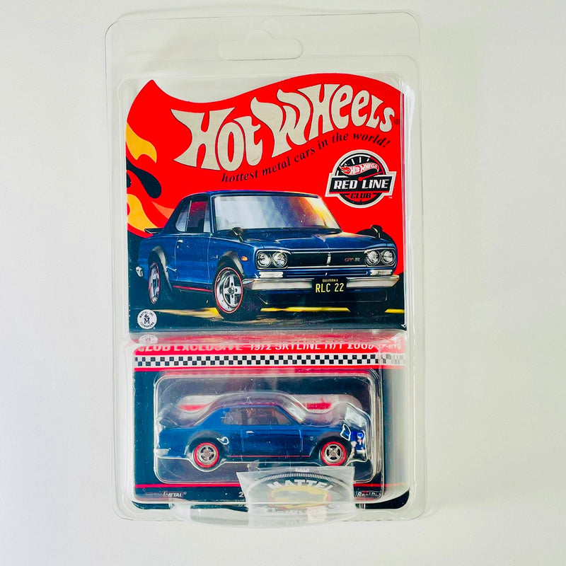 2022 Hot Wheels RLC 72 Nissan Skyline H/T 2000 GT-R Exclusivo Red Line Club azul spectraflame Llantas de Goma RR