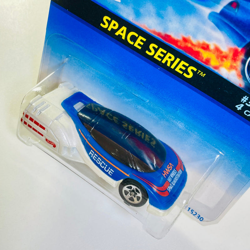 1996 Hot Wheels Space Series Alien azul con blanco 5SP base ZAMAC