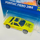 1996 Hot Wheels Pontiac Fiero 2M4 463 amarillo 5SP base ZAMAC