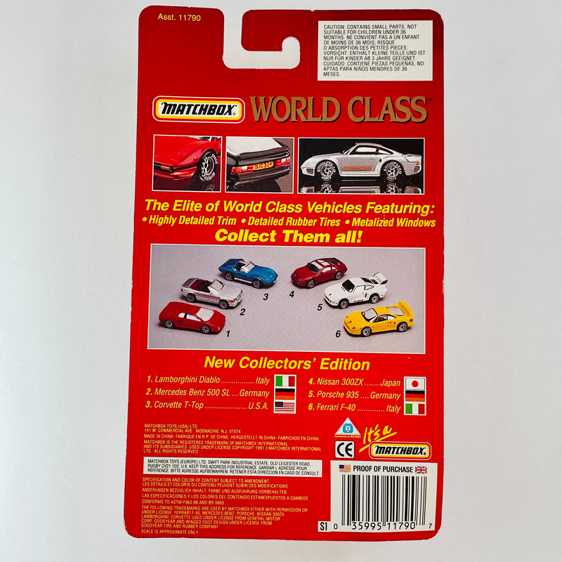 1992 Matchbox World Class Collectors Edition Nissan 300ZX rojo metálico Llantas de Goma