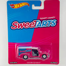 2017 Hot Wheels Pop Culture Nestlé Sweet Tarts Custom 52 Chevy rosado metálico Llantas de Goma RR base ZAMAC