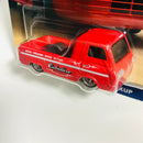 2018 Hot Wheels Car Culture Shop Trucks 60 Ford Econoline Pickup rojo Llantas de Goma RR base ZAMAC