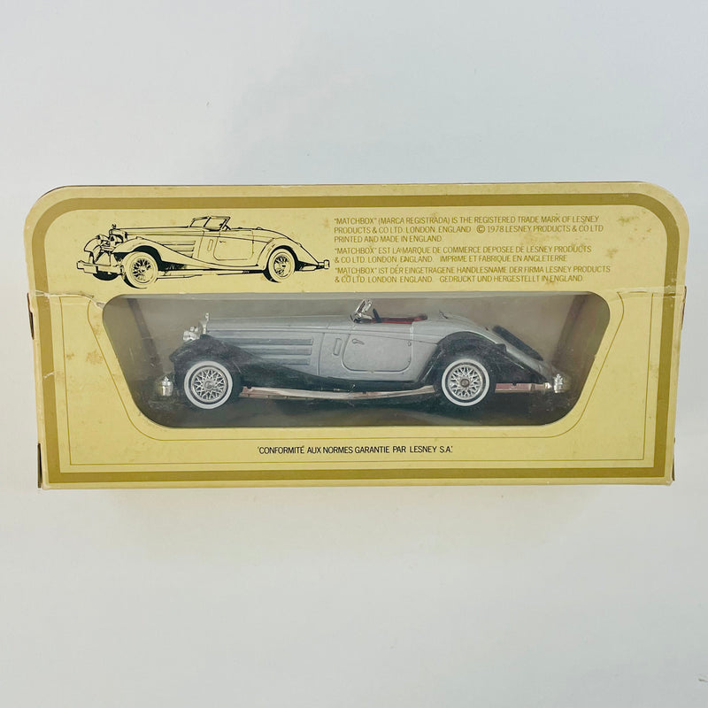 1978 Matchbox Lesney 1:43 Models of Yesteryear 1937 Mercedes Benz 540K plata Llantas de Goma de Inglaterra - Escala 1:43