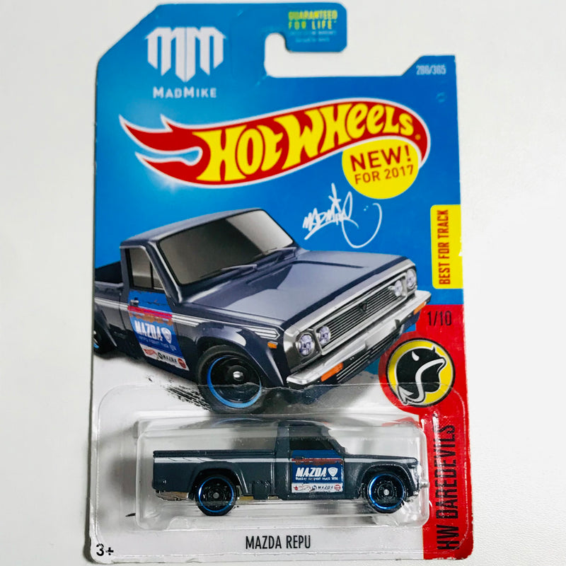 2017 Hot Wheels HW Daredevils Mad Mike Mazda Repu gris DD8