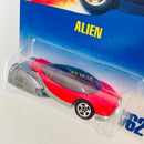 1995 Hot Wheels Alien 62 rojo y plata metálico 5SP base ZAMAC