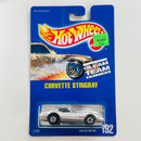 1992 Hot Wheels Gleam Team Edition Corvette Stingray 192 plata cromado texturizado BW base ZAMAC