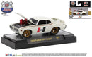 2021 M2 Machines Ground Pounders Limited Edition 1/9,600 Hurst 1969 Pontiac GTO Judge R21 blanco Llantas de Goma