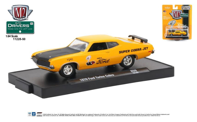2018 M2 Machines Auto-Drivers Limited Edition 1970 Ford Torino Cobra R50 naranja Llantas de Goma