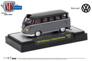 2018 M2 Machines Auto-Thentics Limited Edition 1/6,888 1958 VW Volkswagen Microbus 15 Window USA Model gris Llantas de Goma