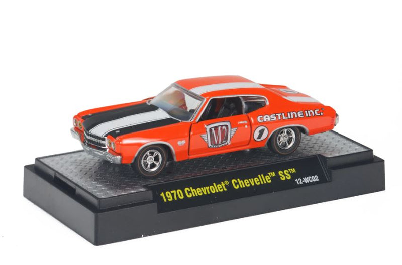 2012 M2 Machines Wild Cards Limited Edition 1970 Chevrolet Chevelle SS 12-WC02 naranja Llantas de Goma